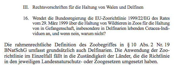 Bundesregierung 2006 EU Zoorichtlinie Länder